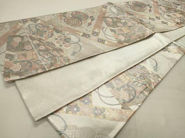 平和屋着物◎別織佐賀錦 六通柄袋帯 作家物 九百錦 御所車花文