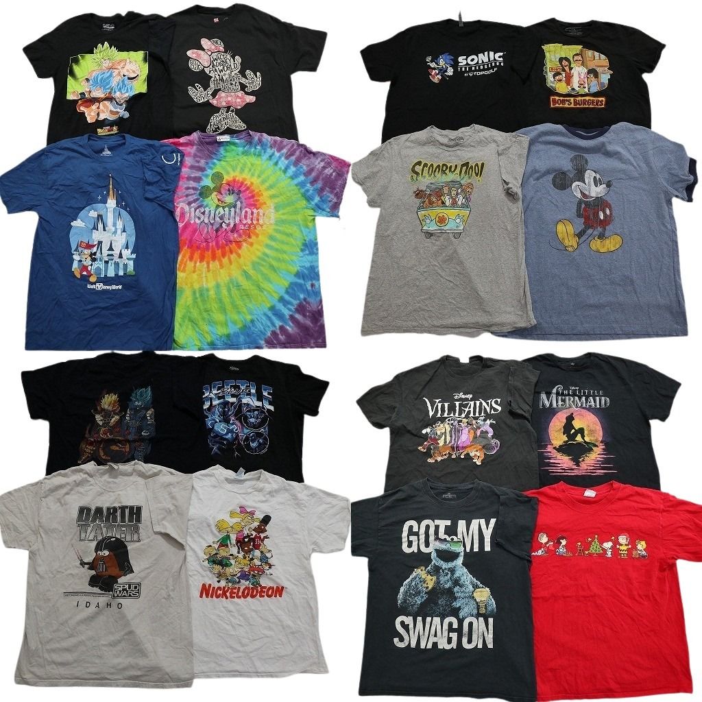 古着卸 まとめ売り キャラクター 半袖Tシャツ 16枚セット