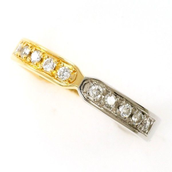 PT900 K18YG リング ring 指輪 12号 ダイヤ 0.19 総重量約3.7g