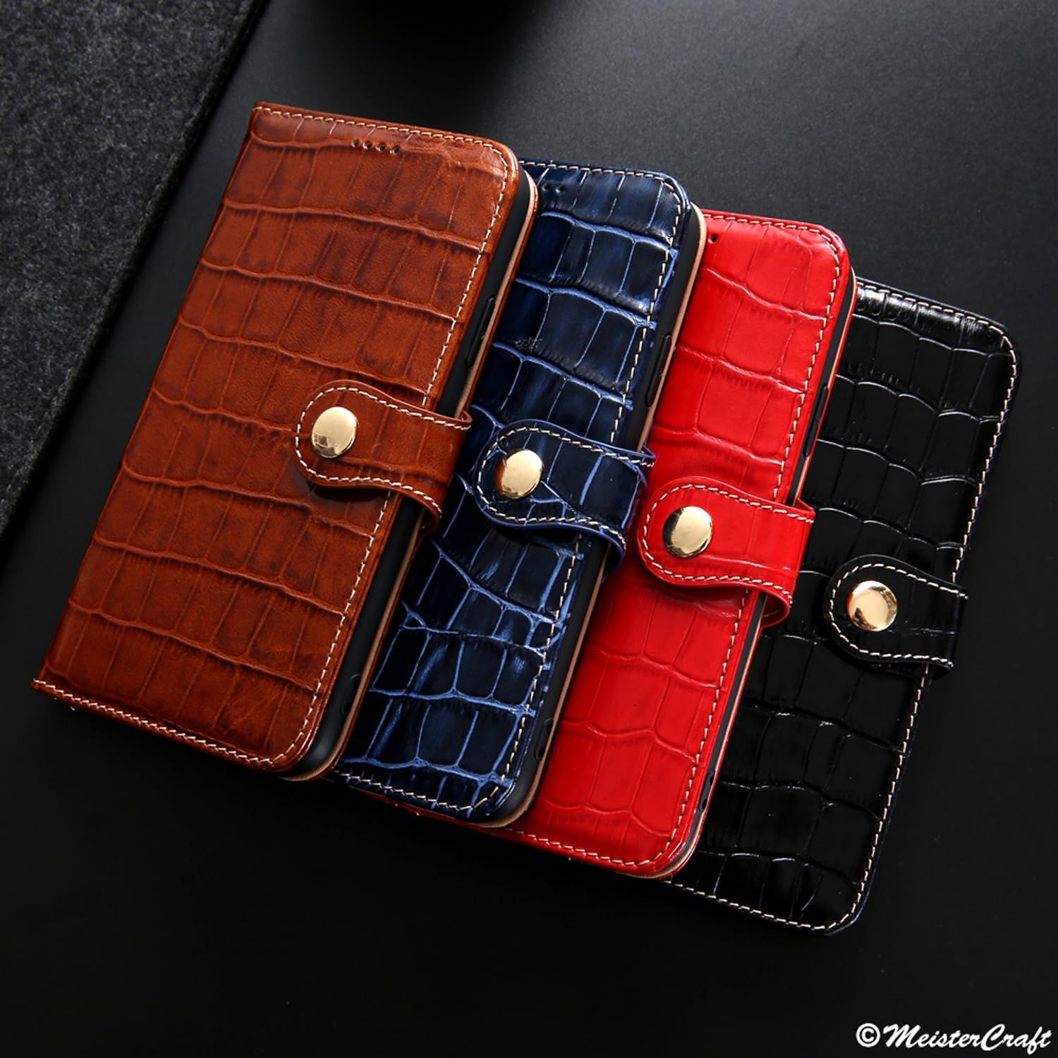 在庫処分】16 ケース 手帳型 レザー iPhone クロコダイル エンボス 本