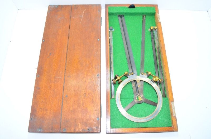 中村浅吉測量器械製作所 A.NAKAMURA - CO.LTD 円形分度器 木箱入り アンティーク 測量器 精密工具