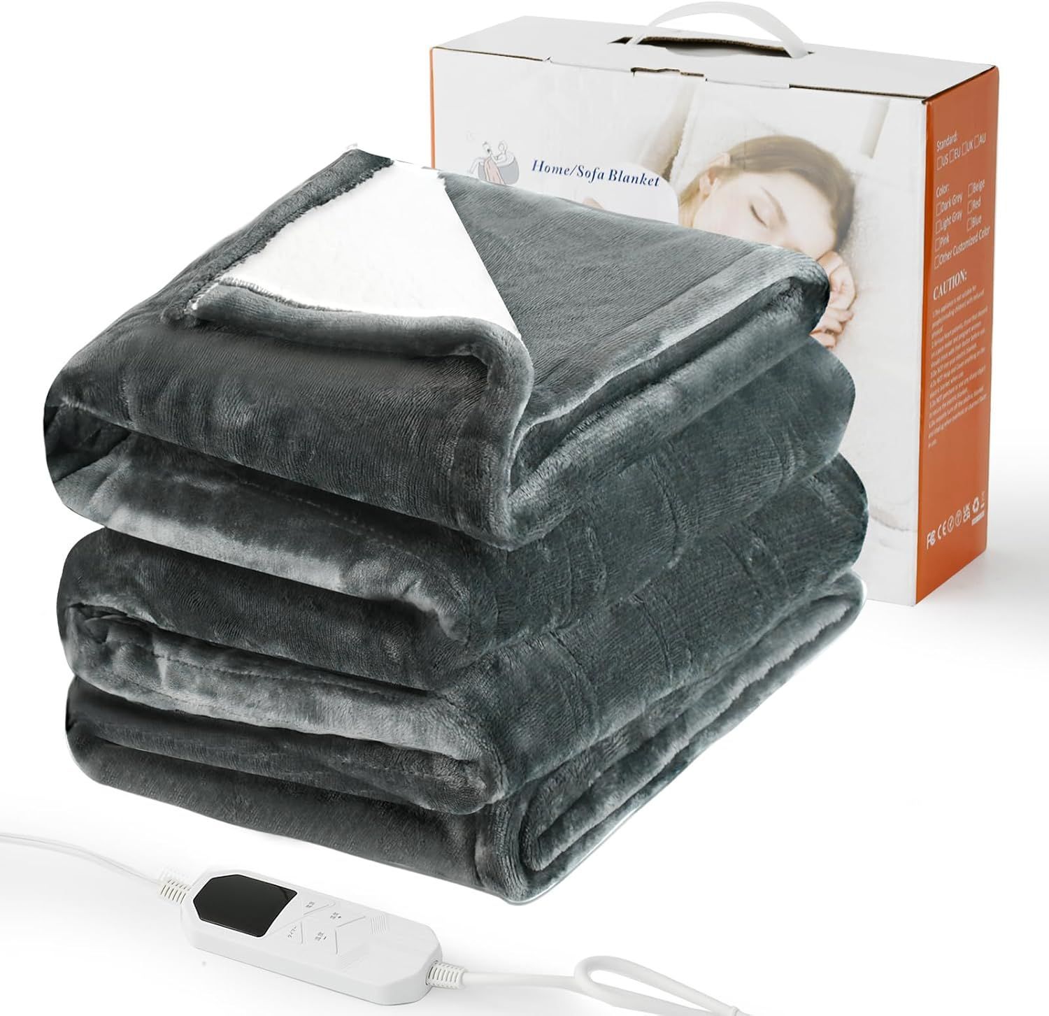 電気毛布 掛け 洗える 加厚フランネル PSE認証済み 8段階調節 5分急速発熱 洗濯機対応 毛玉なし 肌触りなめらか 全面均一発熱 大型デジタル画面 タイマー機能 防ダニ 省エネ 冬ギフト 敷き布団対応 188 130cm
