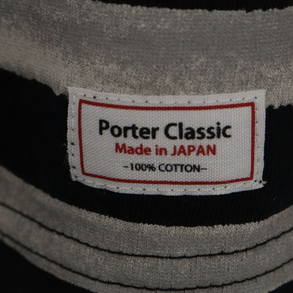 Porter Classic (ポータークラシック) ARTIST BORDER ZIP UP TURTLENECK アーティスト ボーダージップアップタートルネックジャケット ホワイト ブラック