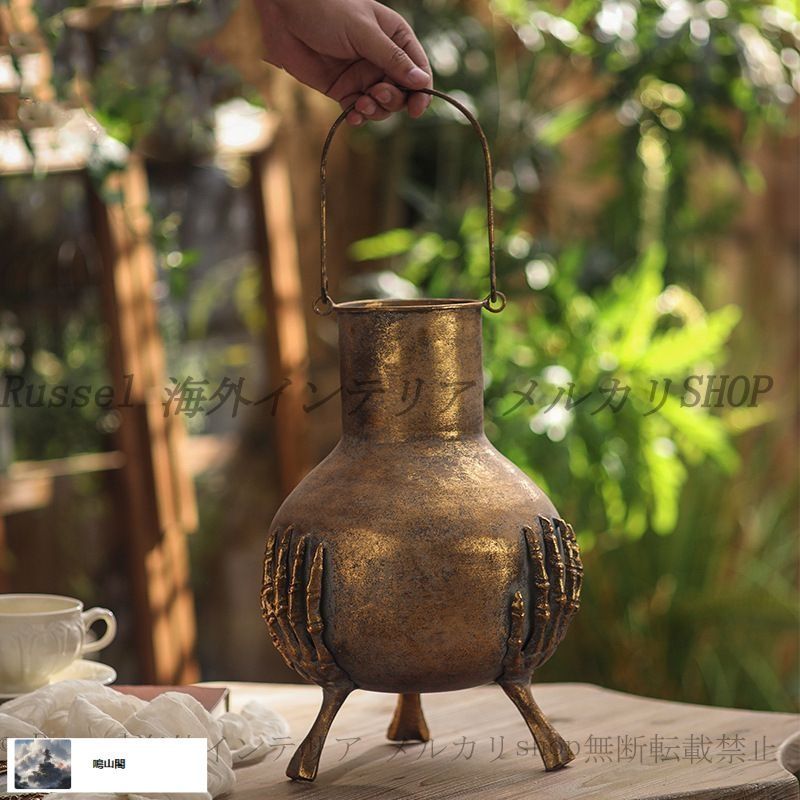 花瓶 ヴィンテージ調 ブロンズ スケルトン ハンド アート おしゃれ インテリア 北欧 クラシカル フラワー ベース 花びん 観葉植物 一輪挿し ギフト WWW_NOITHATQUANGTHANH_NET