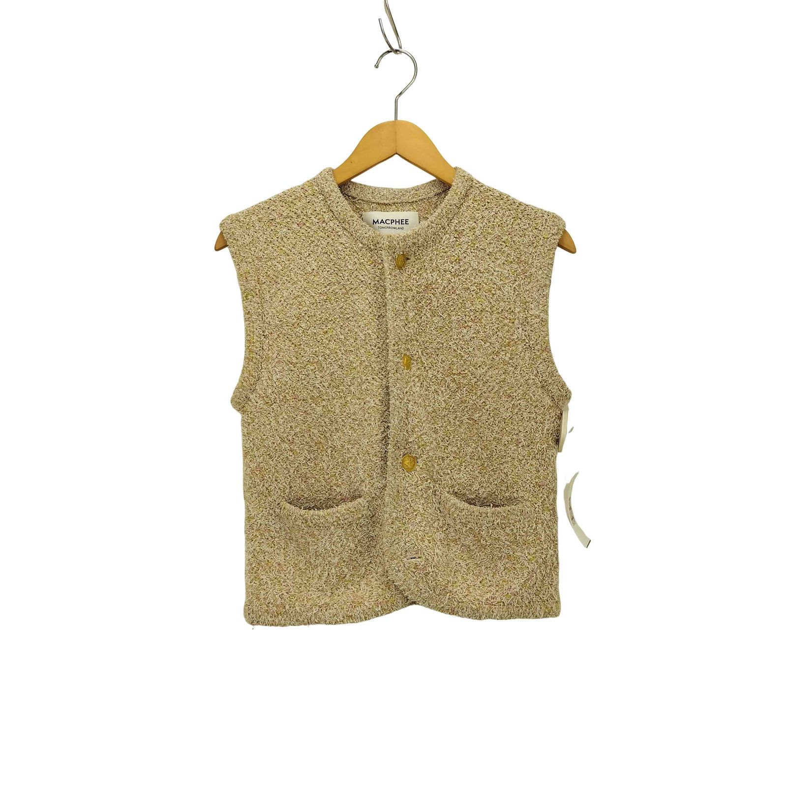 マカフィー MACPHEE 25SS ツイードニット ベスト レディース JPN：S
