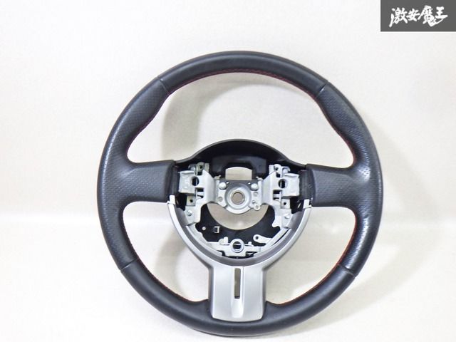 【擦れ少なめ】SUBARU スバル 純正  BRZ ZC6 前期 純正 ステアリング ハンドル ステアリングホイール レザー赤ステッチ 即納 棚 31-3