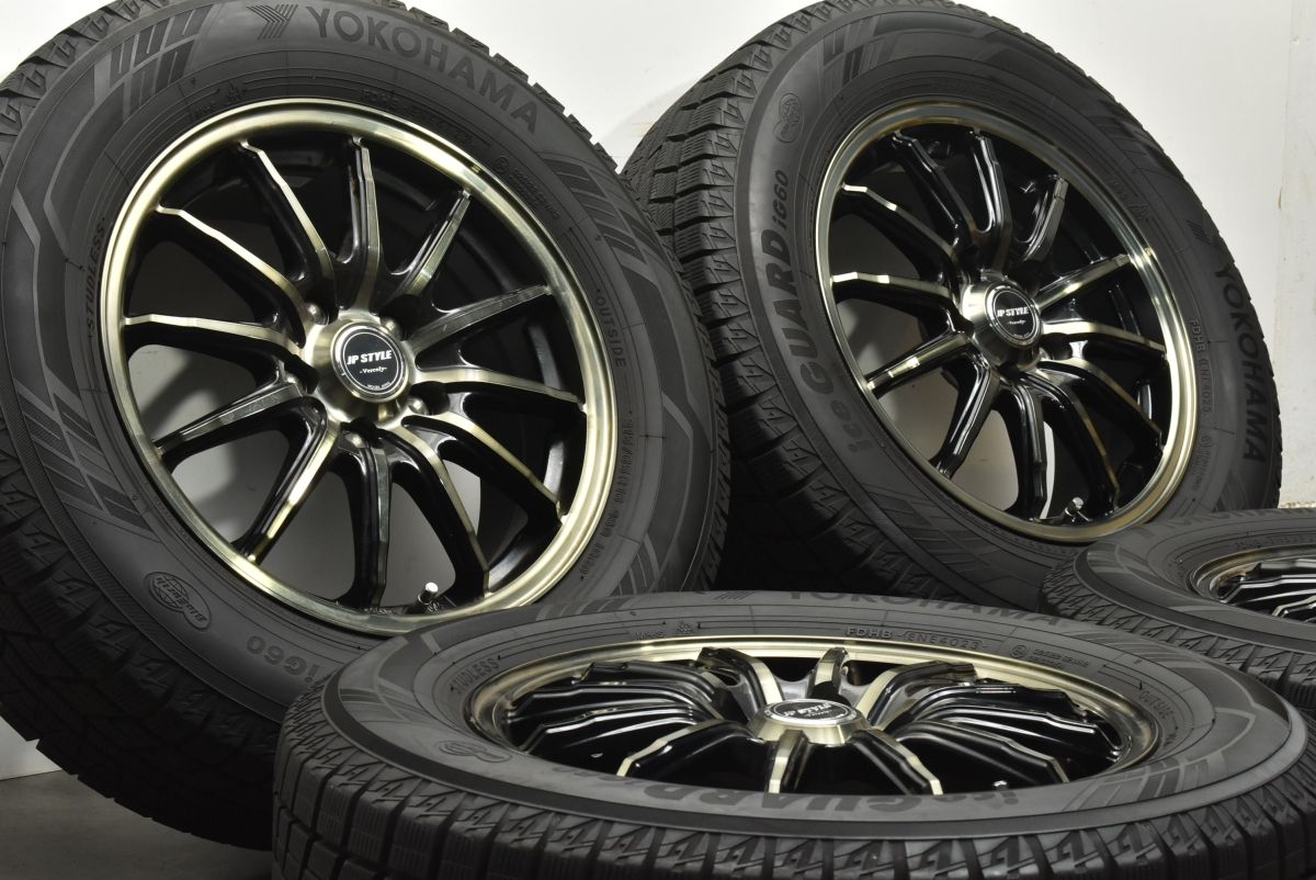 バリ溝 JPスタイル 16in 6.5J 48 PCD114.3 ヨコハマ アイスガード iG60 215|65R16 アルファード ヴェルファイア エクストレイル