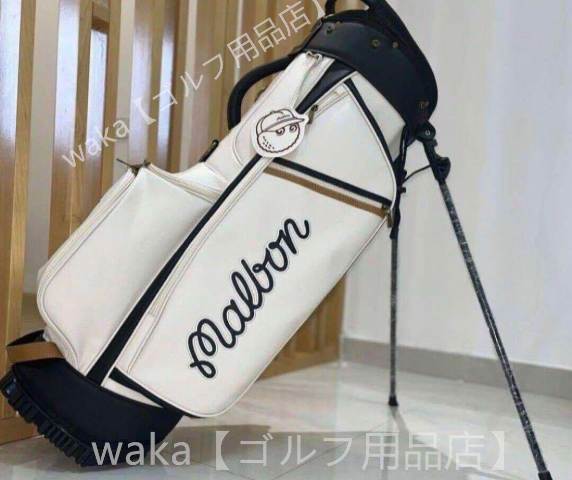 新品 マルボンゴルフ Malbon Golf キャディバッグ スタンドバッグ キャディーバック ホワイト マルボン 白 - メルカリ