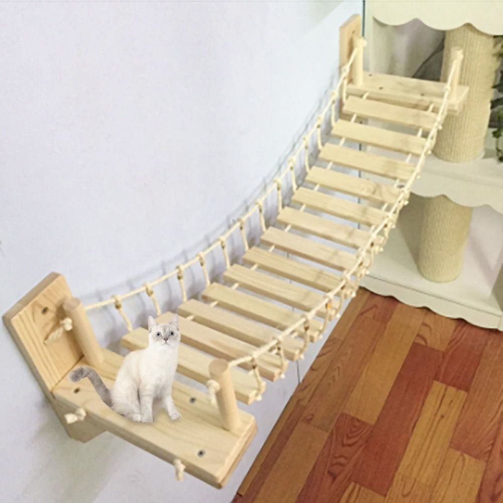 ペット 用 猫 はしご 壁付け 吊り橋 キャットウォーク キャットタワー