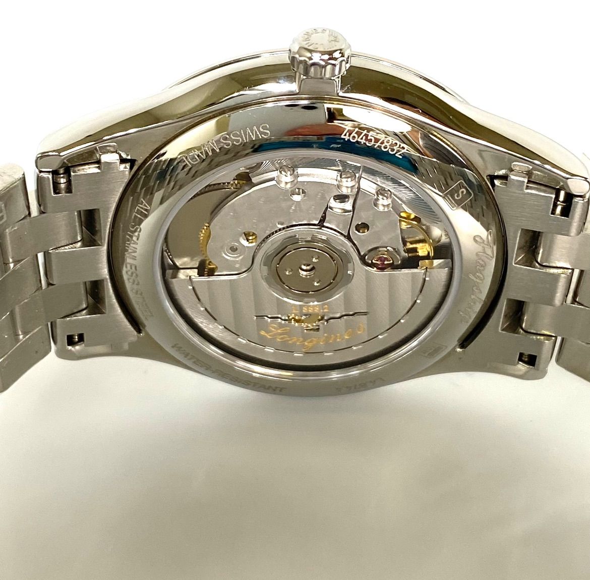 ロンジン フラッグシップ 自動巻シルバーデイト表示 裏スケ 未使用】ロンジン フラッグシップ 自動巻 シルバー デイト表示 裏スケ