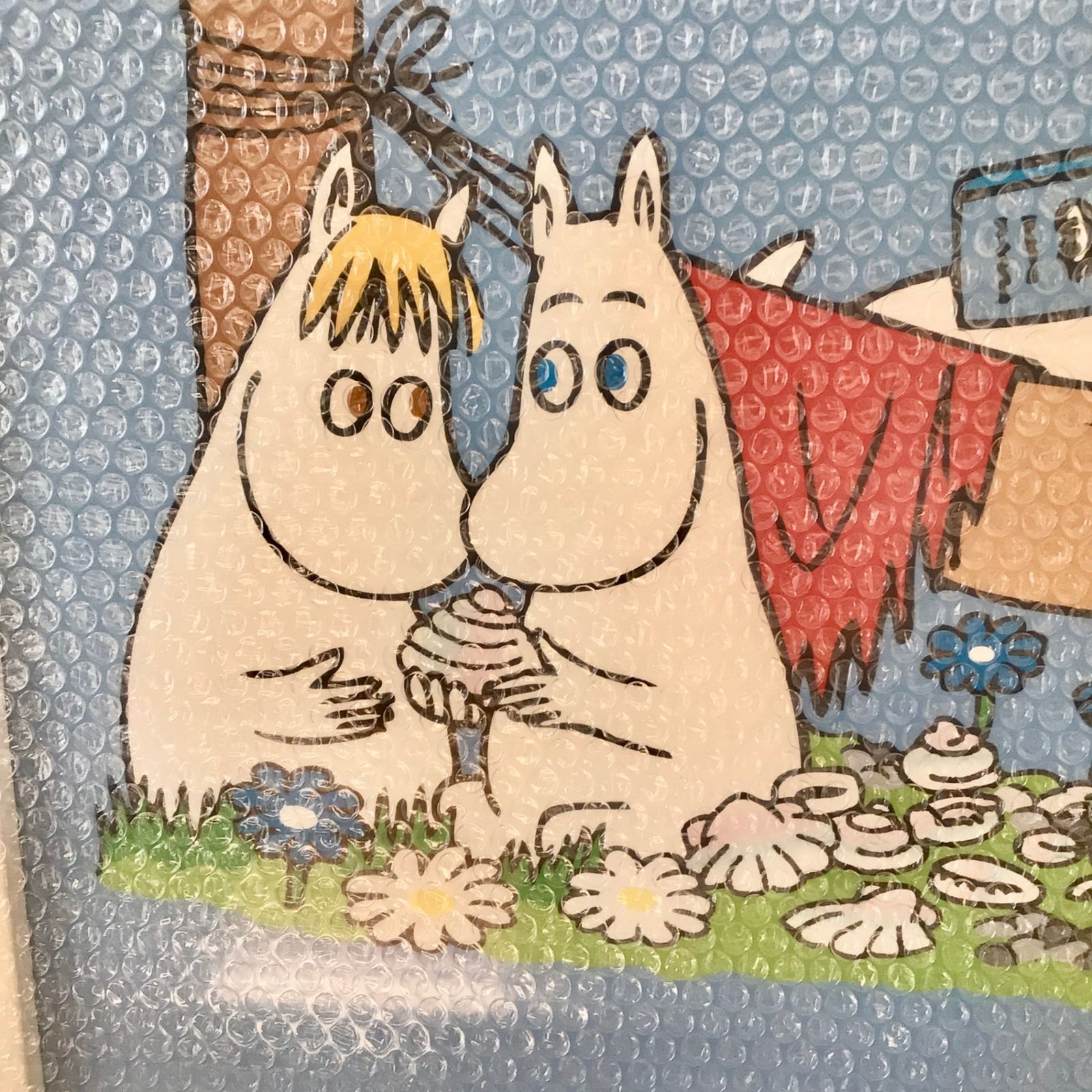 1057 【未開封】 ムーミン 額入り ポスター 大型 約94x64cm