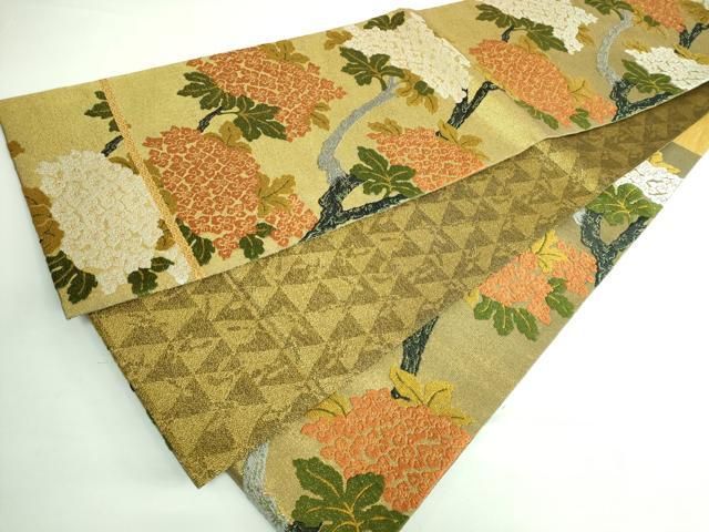 平和屋本店■極上　創業280年　誉田屋源兵衛　六通柄袋帯　唐織　紫陽花　純金　共箱付き　逸品　DZAA6129kh5 平和屋本店□極上 創業280年 誉田屋源兵衛 六通柄袋帯 唐織 紫陽花