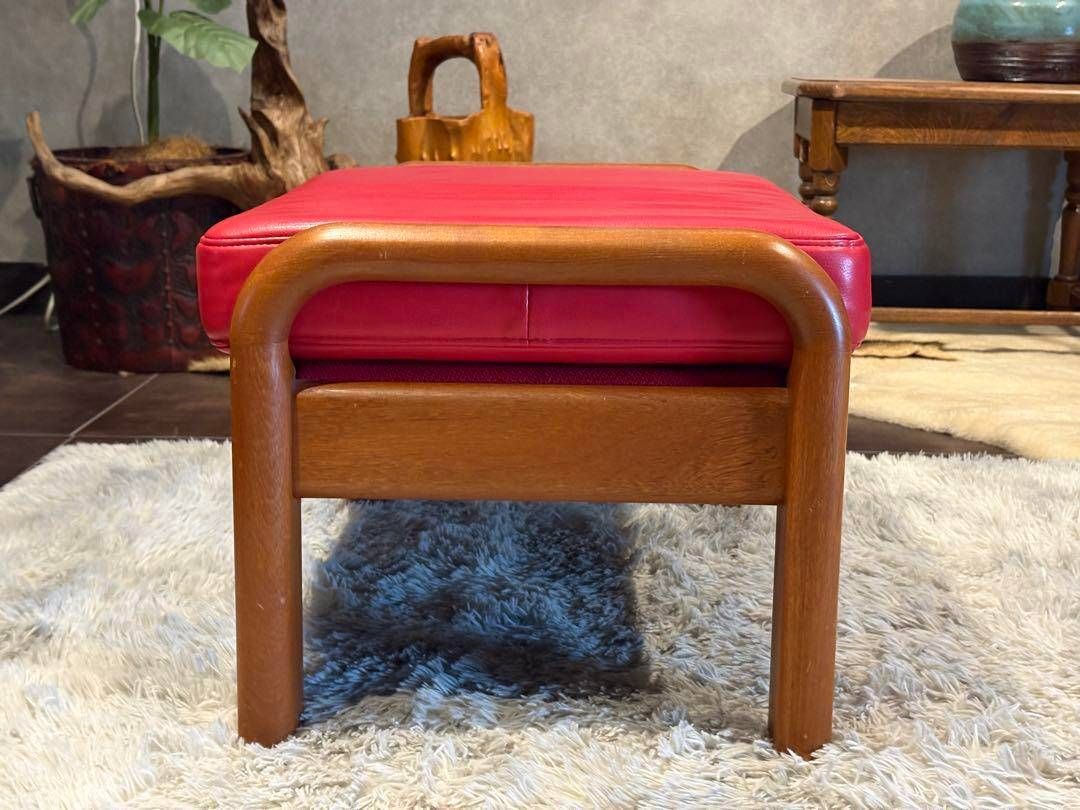 Ｌオルセン&サン L. olsen & son チーク無垢材　レッドレザー　IN Lオルセン&サン L. olsen & son チーク無垢材 レッドレザー IN