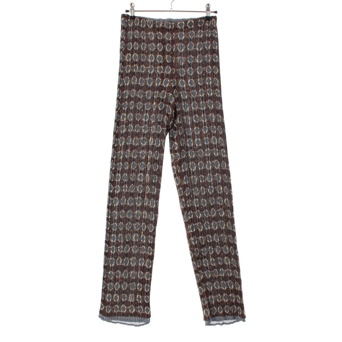 ISSEY MIYAKE パンツ IM74-FF934 ISSEY MIYAKE All-over glitter pleated front button Pants