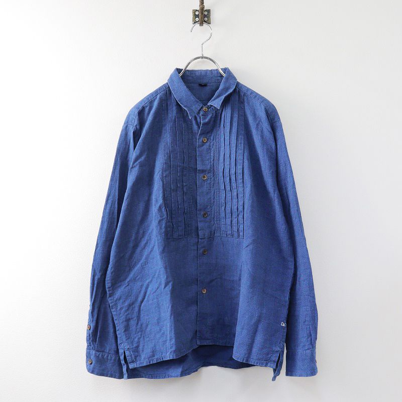 45r 長袖シャツ ブラウス　ピンタック　美品 45Rバチストの908ピンタックスタンドシャツ: WOMEN｜45R