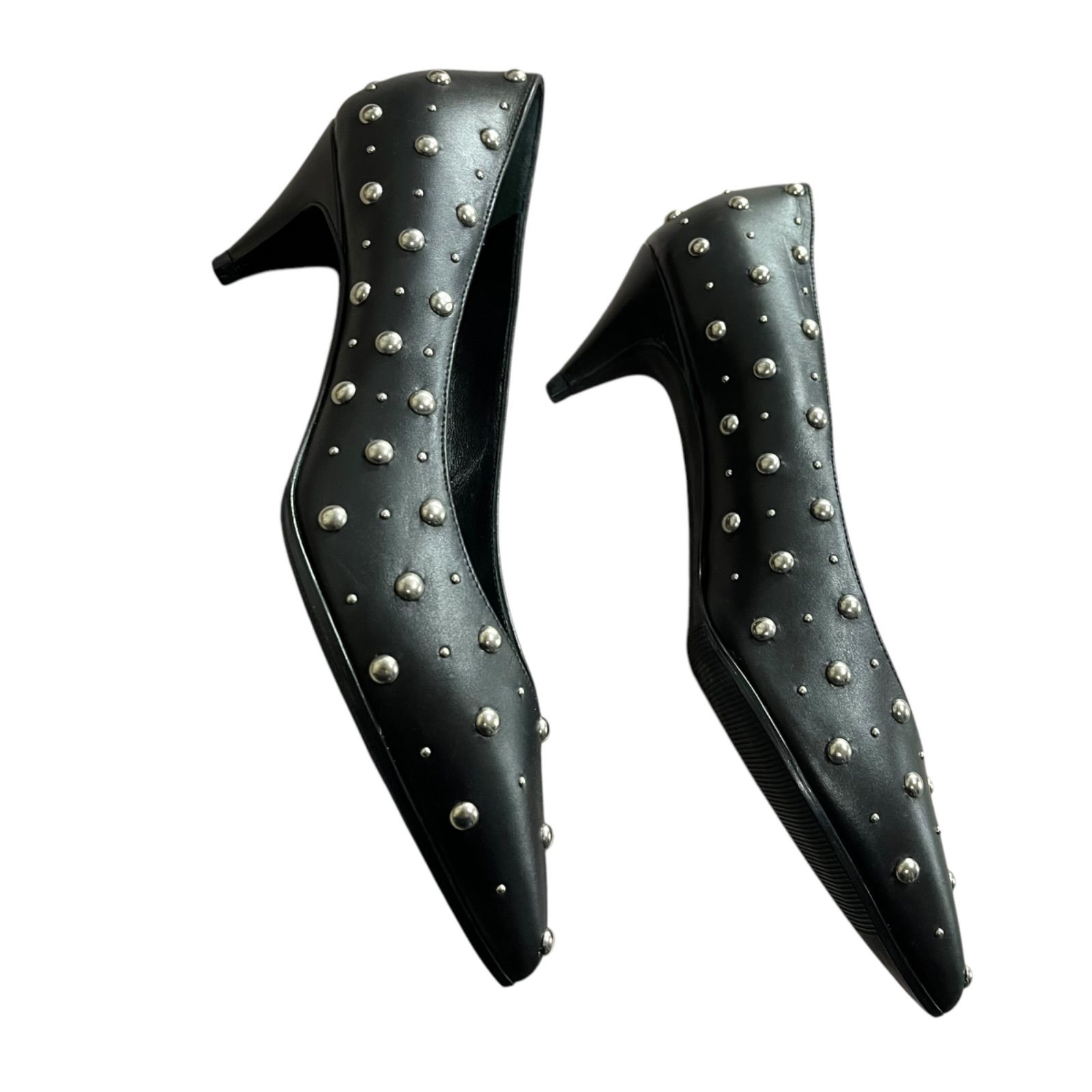 サンローラン ブラック ポインテッドトゥパンプス 35 スタッズ サンローラン ブラック ポインテッドトゥパンプス 35 スタッズ