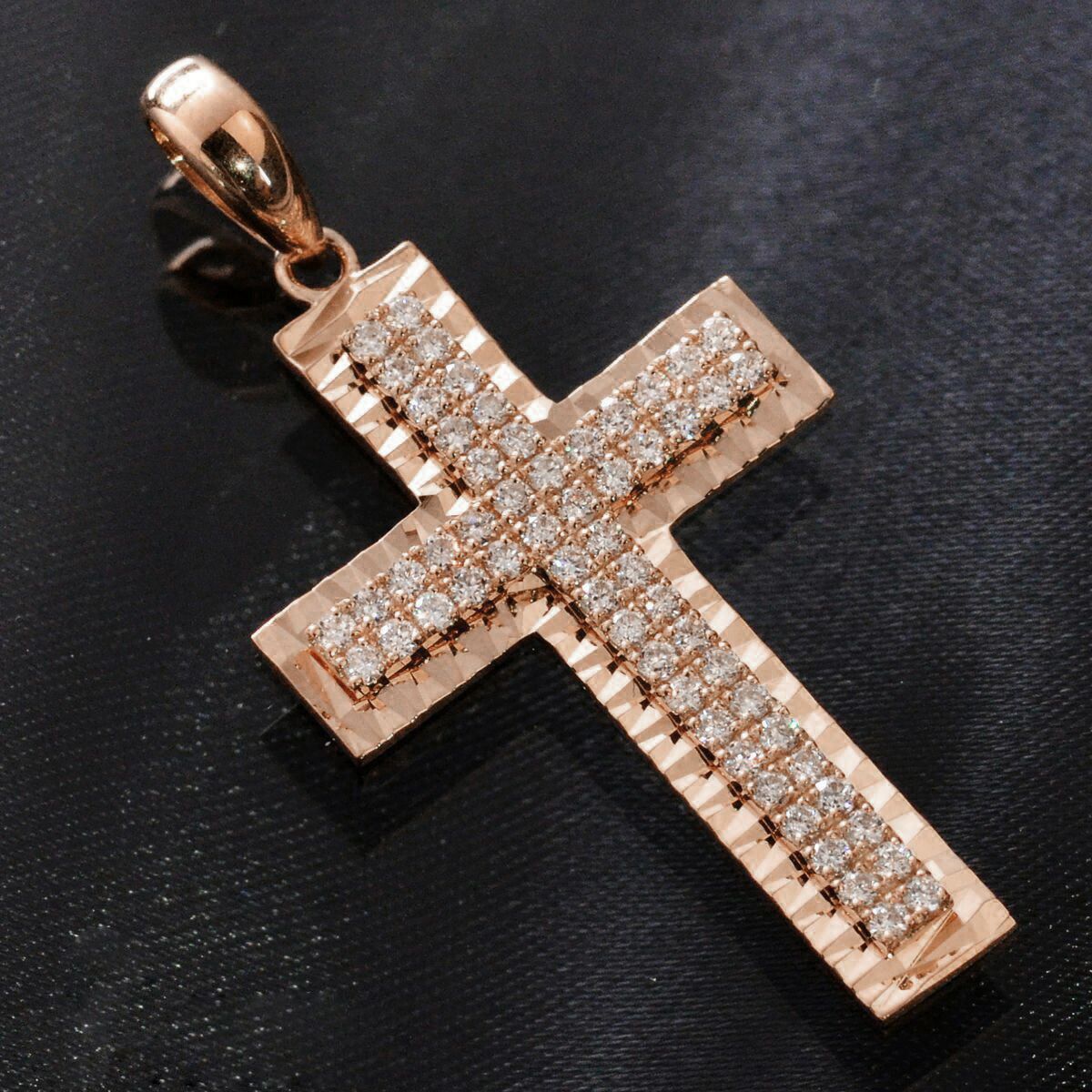 クロスペンダントトップメンズ ダイヤモンド K18WG 18金ホワイト