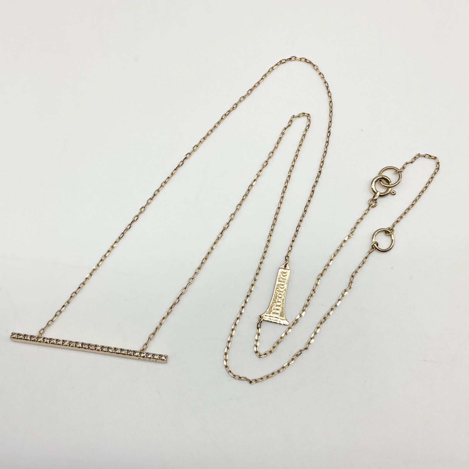 ★Hirotaka★ ダイヤネックレス M サイズ K10 YG Hirotaka ヒロタカ バーネックレス K10YG イエローゴールド
