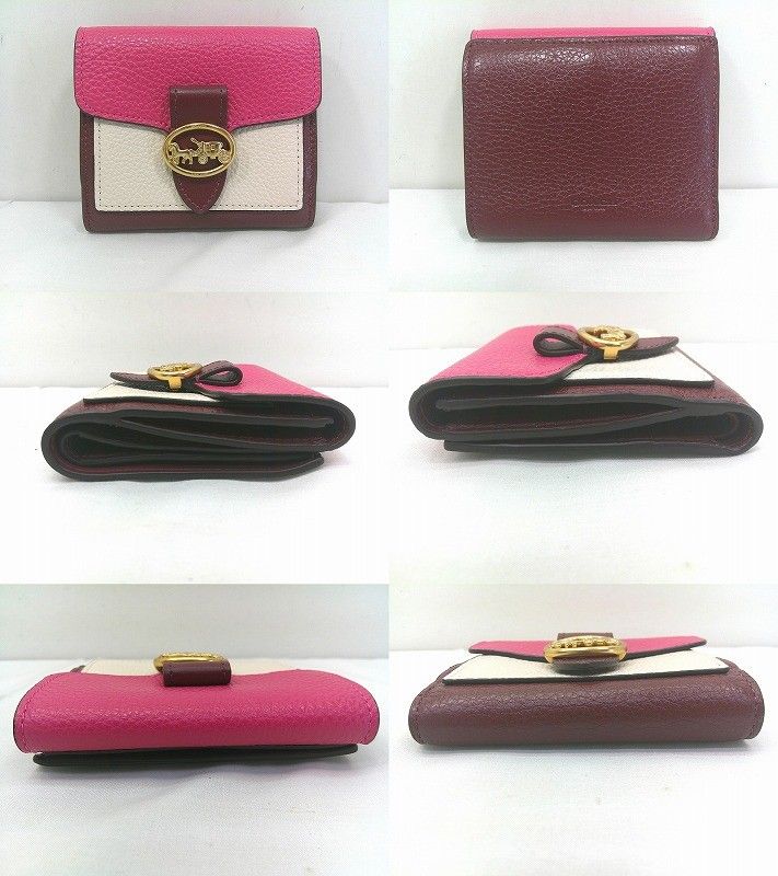 s25g-A535k【中古】COACH コーチ　IE SMALL WALLET ジョージー スモール ウォレット　二つ折り財布　レザー　C4089　箱なし s25g-A535k【中古】COACH コーチ GEORGIE SMALL WALLET ジョージー