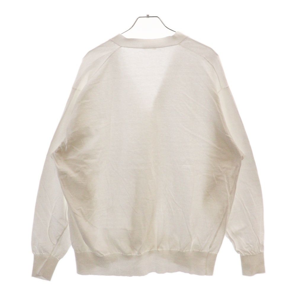 COMOLI (コモリ) 24SS コットンVネックカーディガン 薄手 ホワイト Z01 
