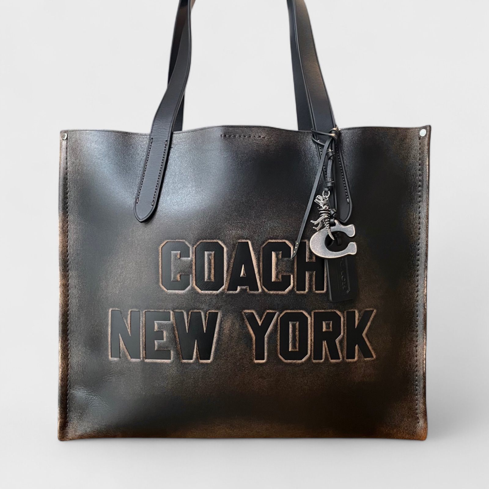 COACH コーチ リレートート ラブドレザー トートバッグ ブラック