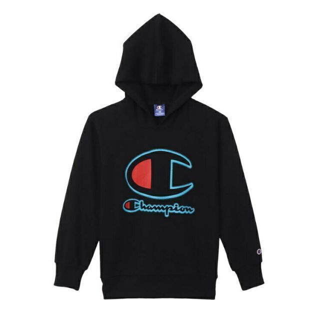 HANES ヘインズ HOODEDSWEATSHIRT ブラック 130サイズ CK-XS101 90 | スポーツ 服 衣類 衣料品 キッズ 子供 トップス パーカー プルオーバー スウェット スウェットシャツ コットン ポリエステル ロゴ ラ