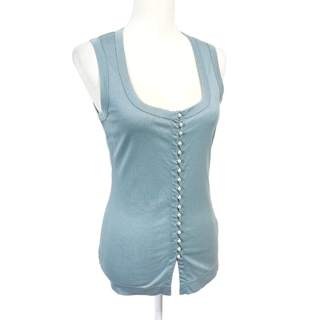 ドルチェ&ガッバーナ タンクトップ パールフロントボタン 40 無地