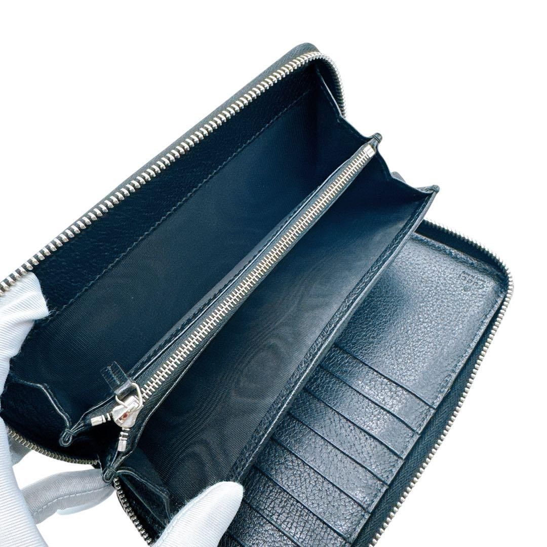 グッチ 459138 レザー ロゴ ラウンドファスナー 長財布 GUCCI 美品 