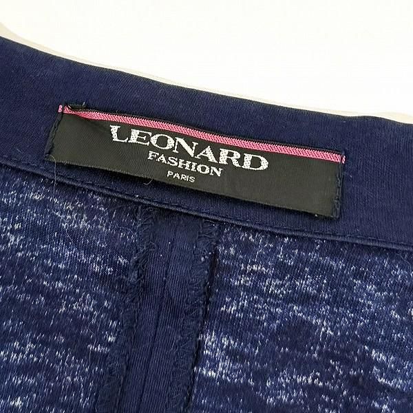 axc レオナール LEONARD ジャケット L 紺系 マルチ 花柄 薄手