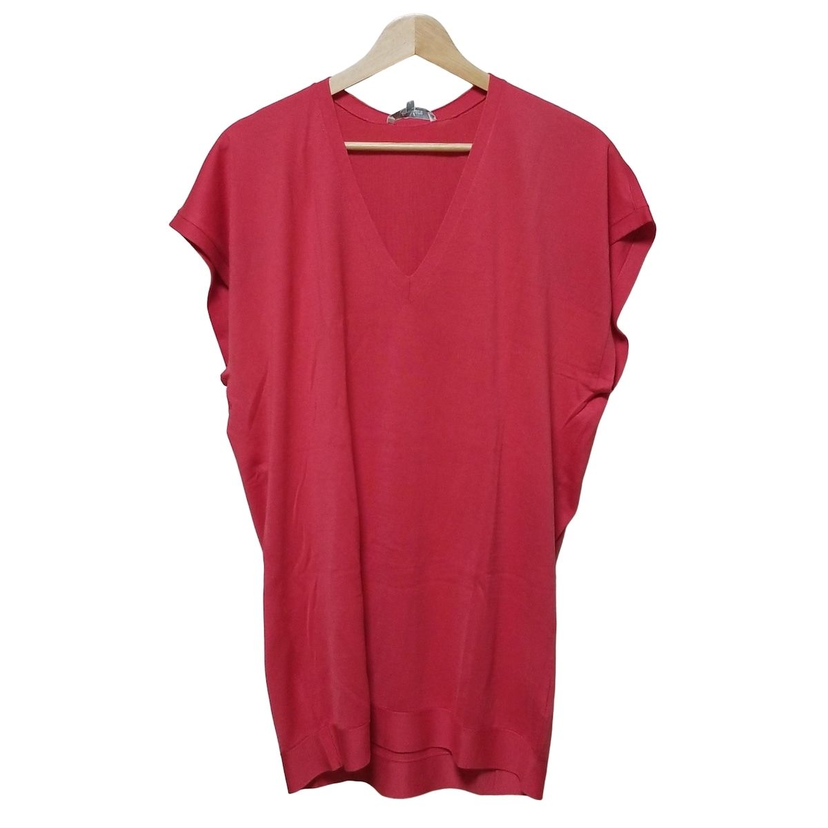 Max Mara マックスマーラ 半袖カットソー サイズS レディース - レッド Vネック