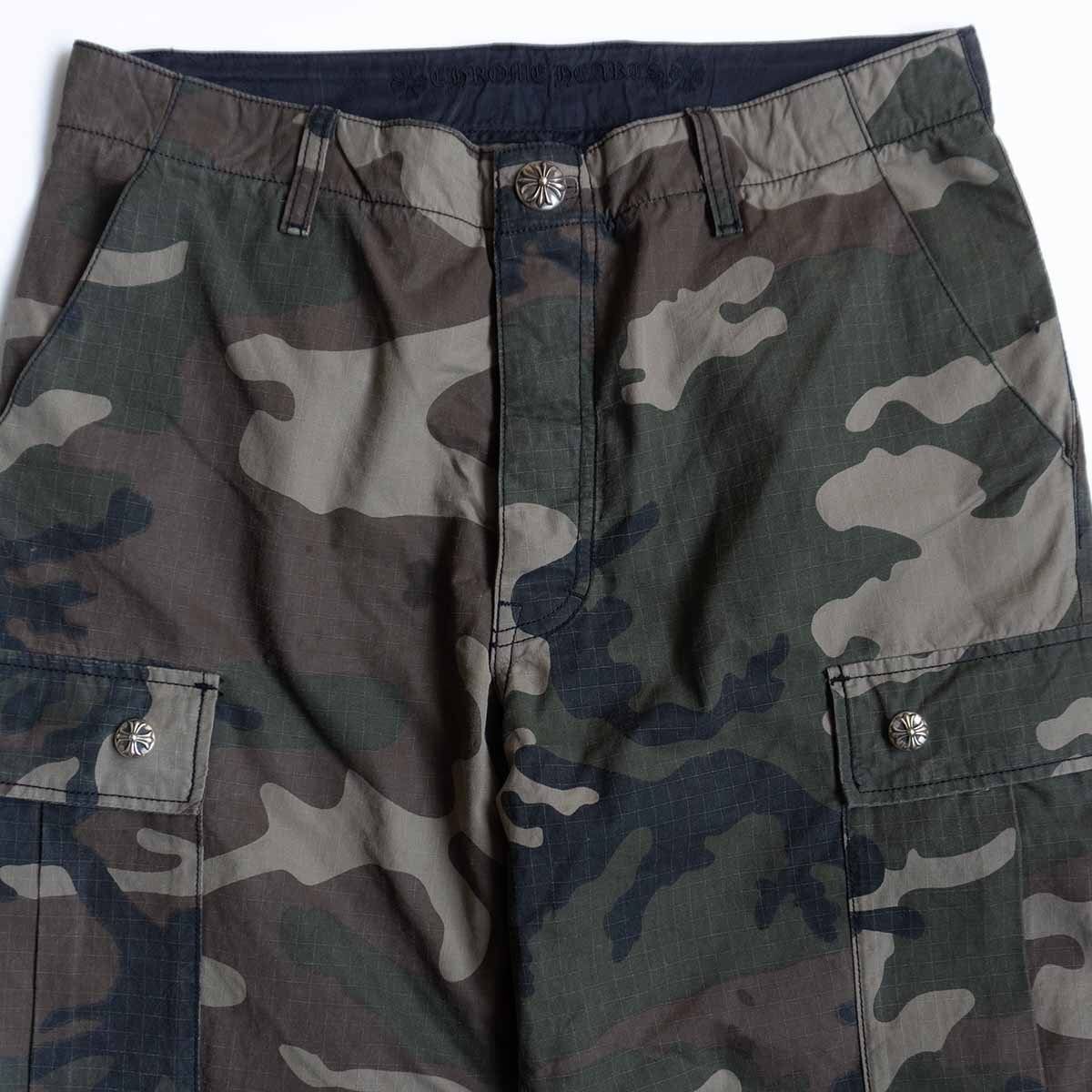最高級】CHROME HEARTS【CAMO CARGO PANTS】33 クロスパッチ付き