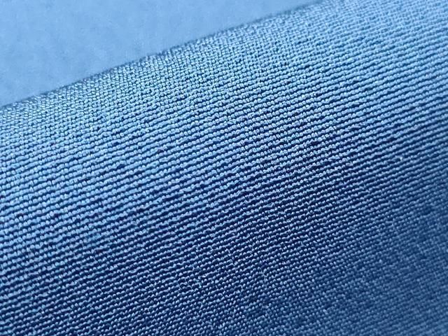 平和屋着物▽上質な色無地 単衣 草花地紋 藍白色 正絹 逸品