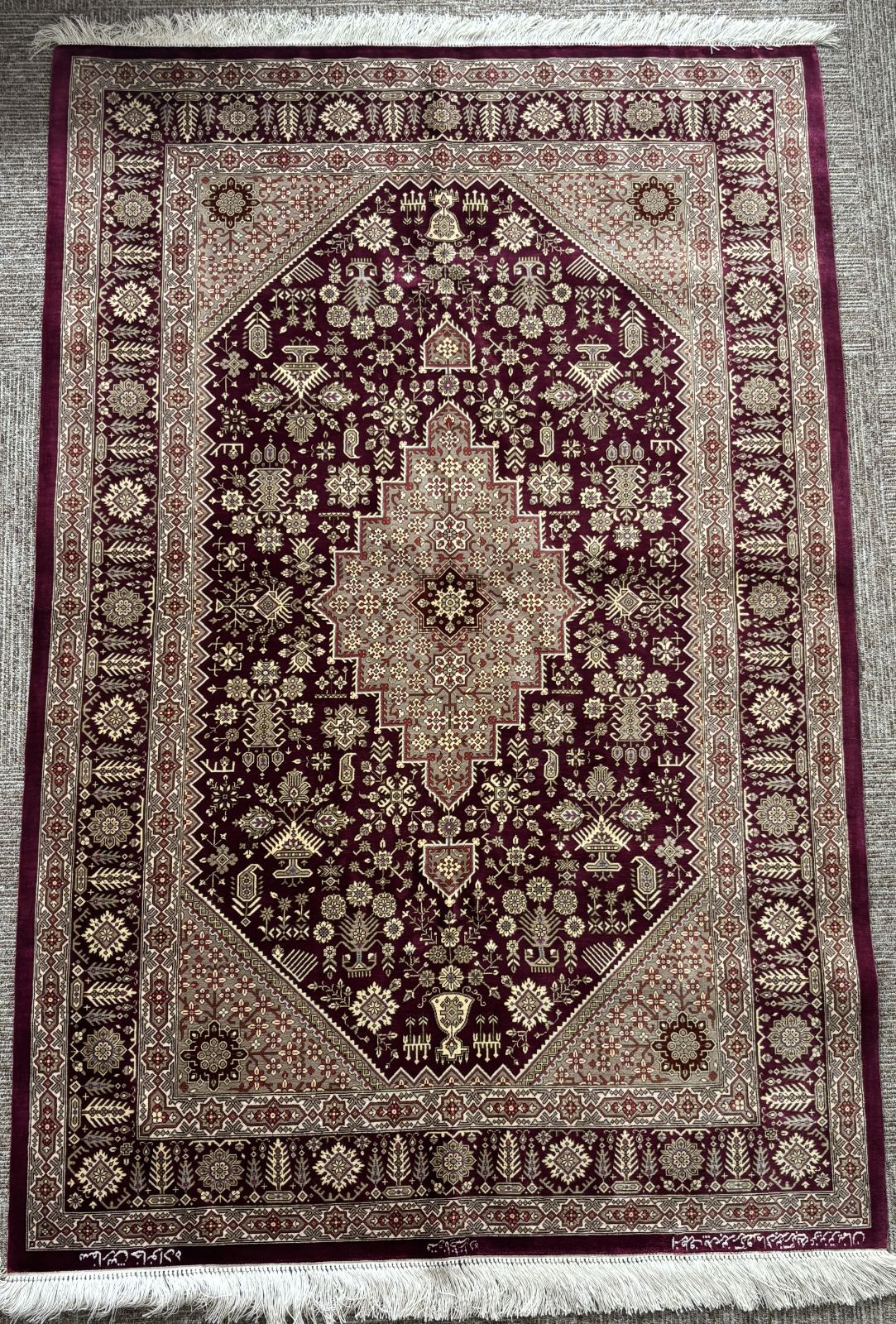 ペルシャ絨毯 ウール&シルク ケルマン 新品 211x137cm kerman ペルシャ絨毯 ウール&シルク ケルマン 新品 211x137cm kerman