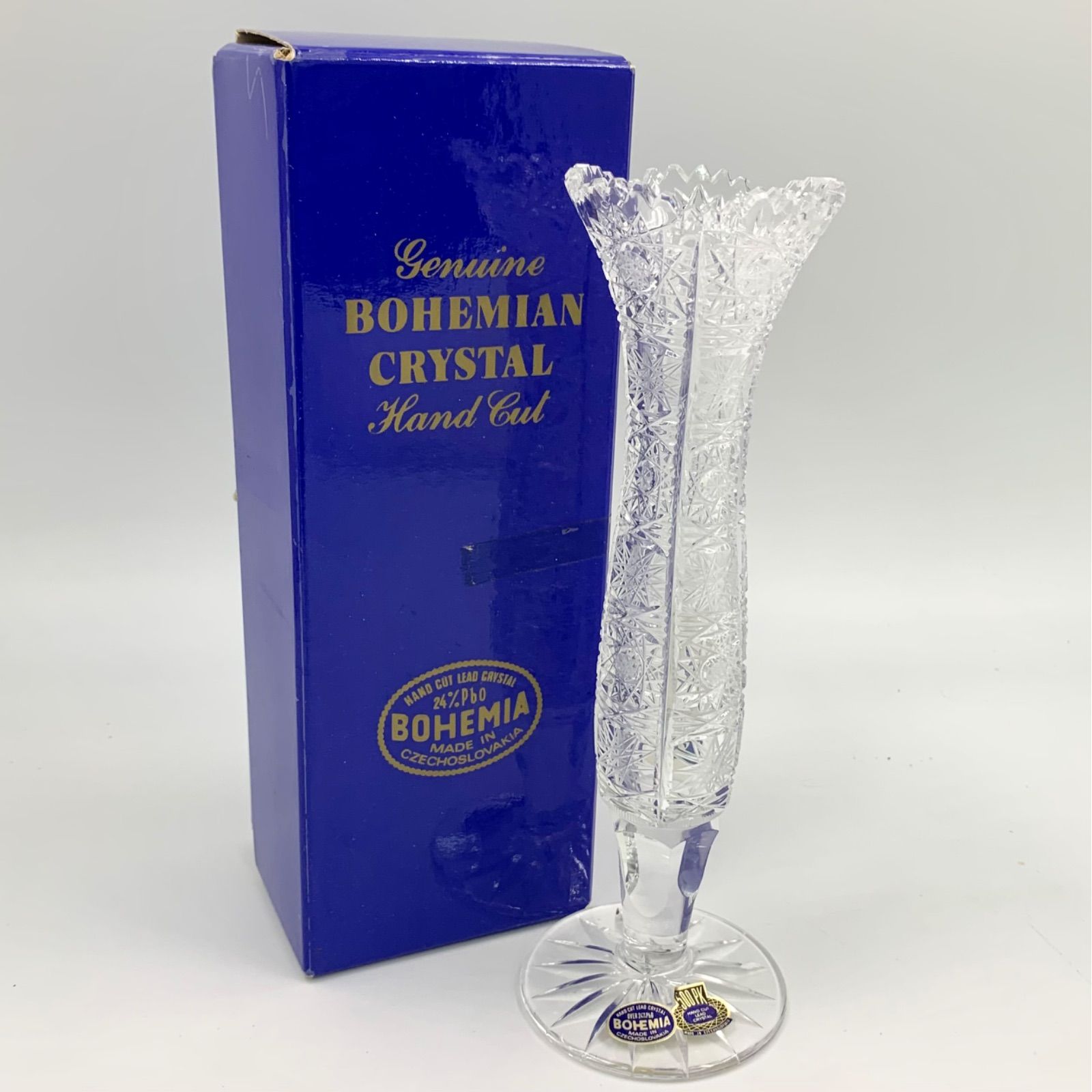 Parlak ボヘミア クリスタルガラス 花瓶 フラワーベース HAND