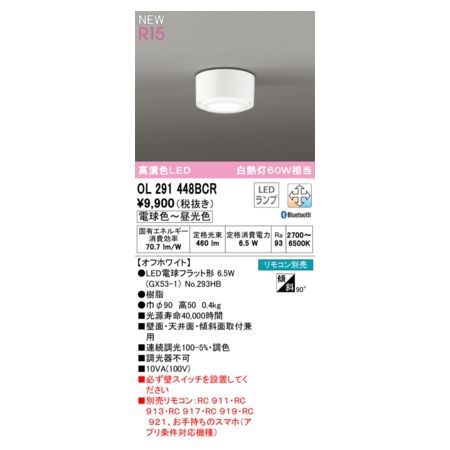 【新品・7営業日以内発送】オーデリック ODELIC OL291448BCR ランプ別梱包【沖縄離島販売不可】