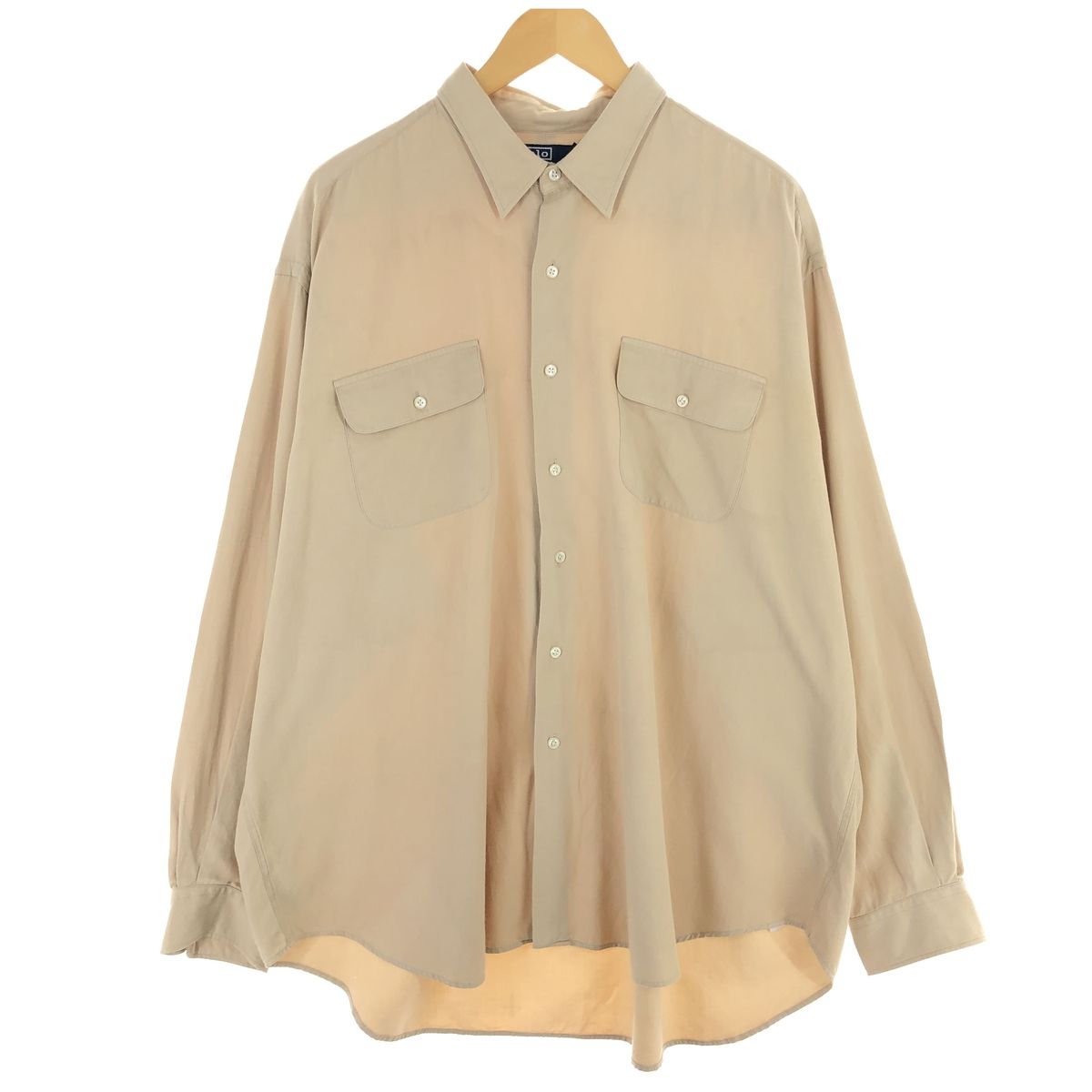 Ralph lauren シャツ　コットンシルク　無地　XL BENFORD 古着 ラルフローレン Ralph Lauren BENFORD 長袖 シルク