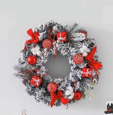 クリスマスリース クリスマススワッグ 壁飾り 人工造花 デラックスリース
