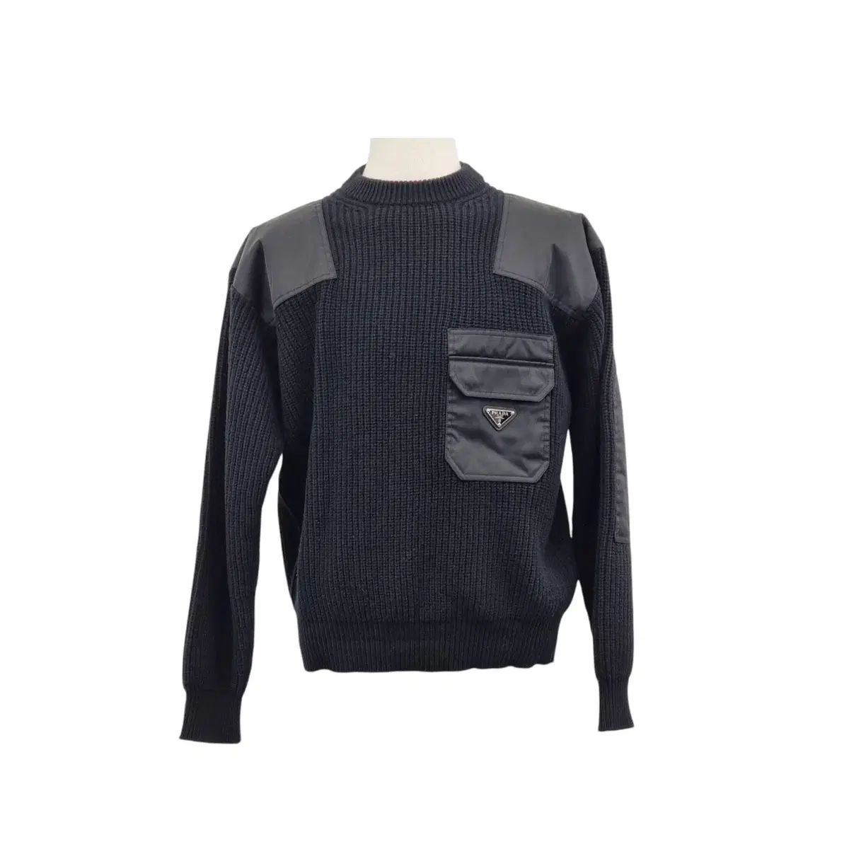 50 未使用 PRADA(プラダ) リナイロン ポケット ウール ニット セーター 
