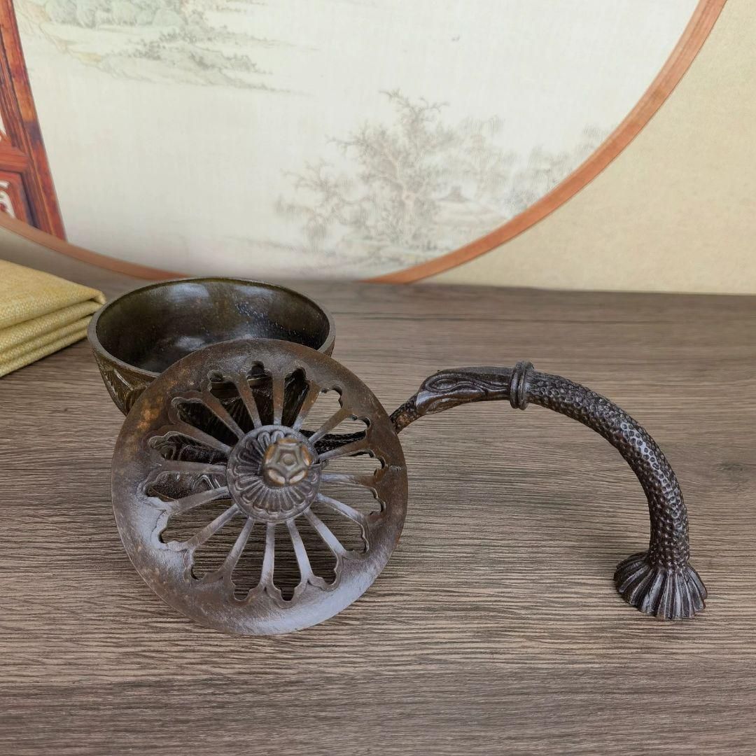 銅 細工 香炉 手持ち蓮華炉 盤香炉 装飾品 工芸品 置物 工芸品 銅 細工 香炉 手持ち蓮華炉 盤香炉 装飾品 工芸品 置物