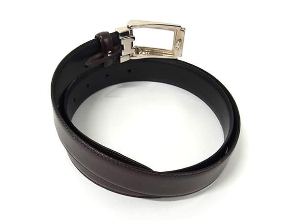 dunhill ダンヒル ベルト レザー 本革 シルバー 銀 ブラウン Dunhill - dunhill ダンヒル レザー ゴールド金具 ベルト