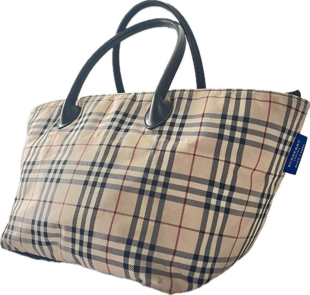 BURBERRY ブルーレーベル ノバチェック 舟型 トートバッグ 旅行