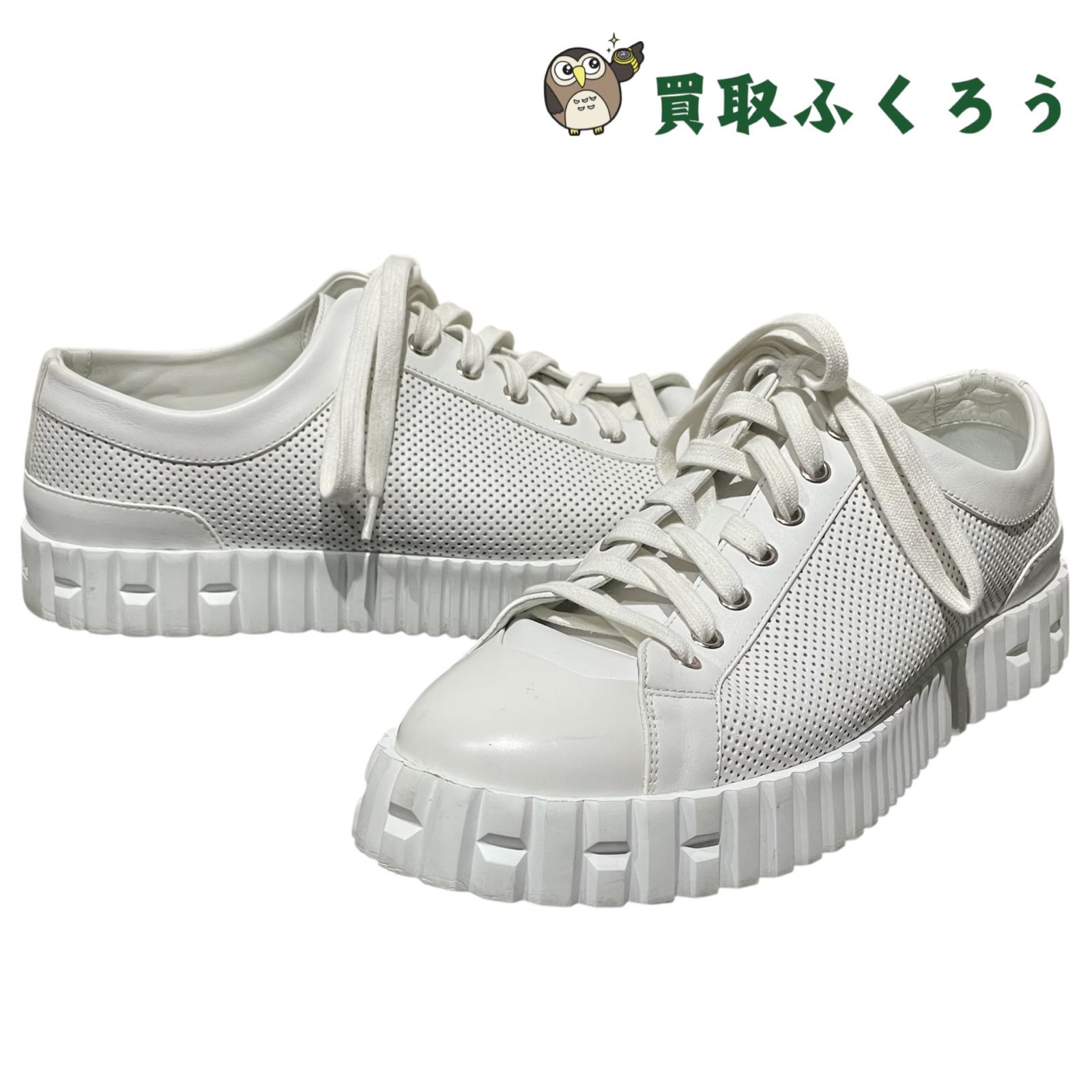 エルメス HERMES クロス スニーカー レザー 白 サイズ42 - メルカリ