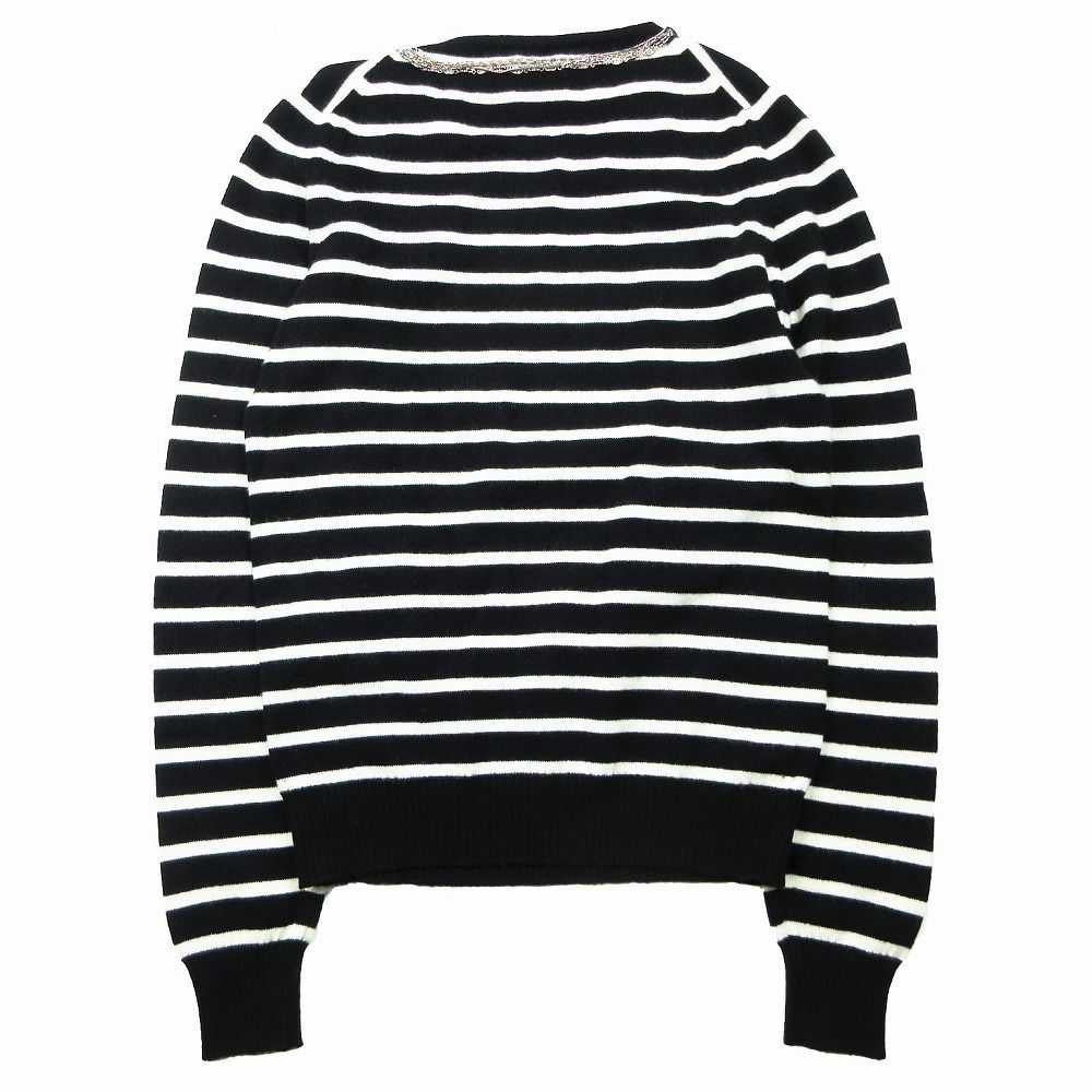CHANEL - 　シャネル CHANEL カメリアビジューチェーンニットセーター P33451 ブラック カシミア レディース ニット シャネル CHANEL カメリアビジューチェーンニットセーター