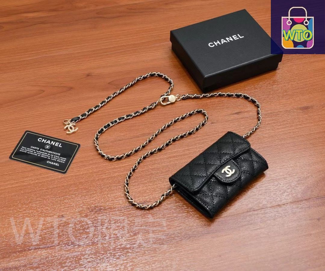 今日特価】Chanel シャネル キャビアレザー小財布