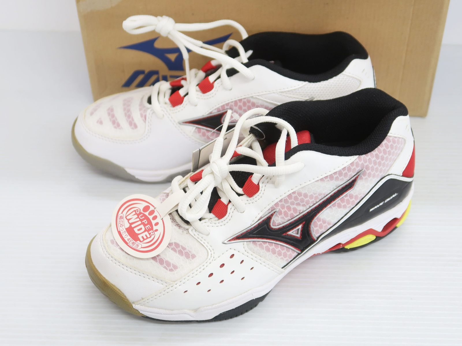 MIZUNO ミズノ WAVE DUAL WIDE 6 ウェーブ デュアル ワイド6 61GB163009 テニスシューズ　極美品　23