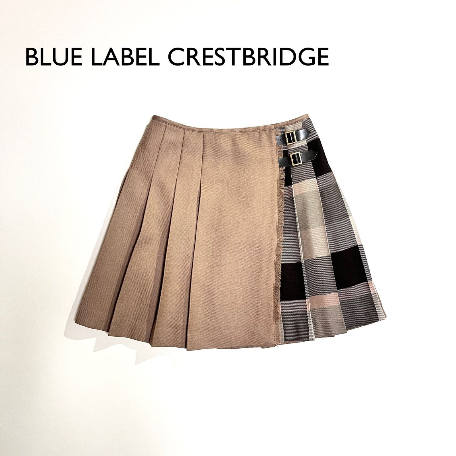 BLUE LABEL CRESTBRIDGE スカート 茶色 チェック クレストブリッジチェッククロッシングビエラスカート（スカート