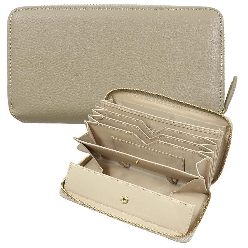 【新着商品】[暮らしの幸便] 【小さい長財布】【極小長財布】牛革 レシート すっきり 長財布 財布 レディース 大容量 本革 本皮 ラウンド ファスナー 多機能 やりくり なが さいふ ギフト プ