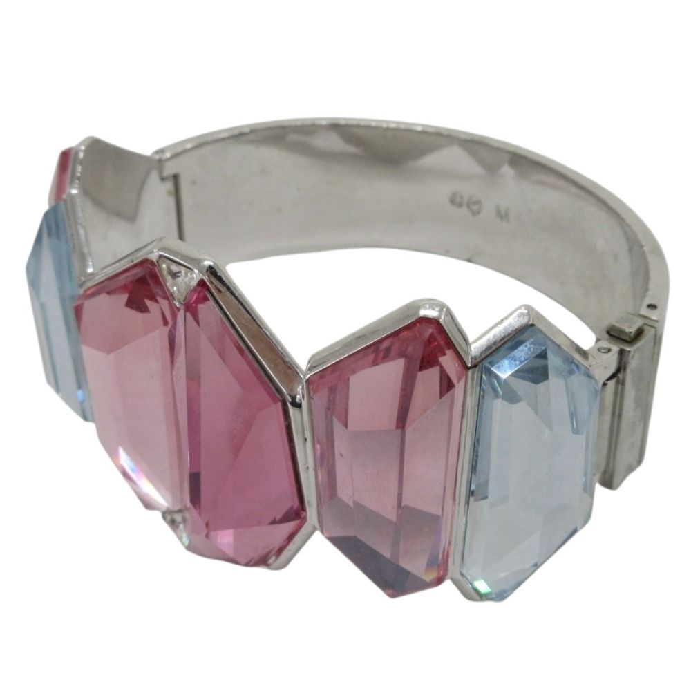 SWAROVSKI スワロフスキー クリスタル バングル ブレスレット アクセサリー M シルバー レディース 古着