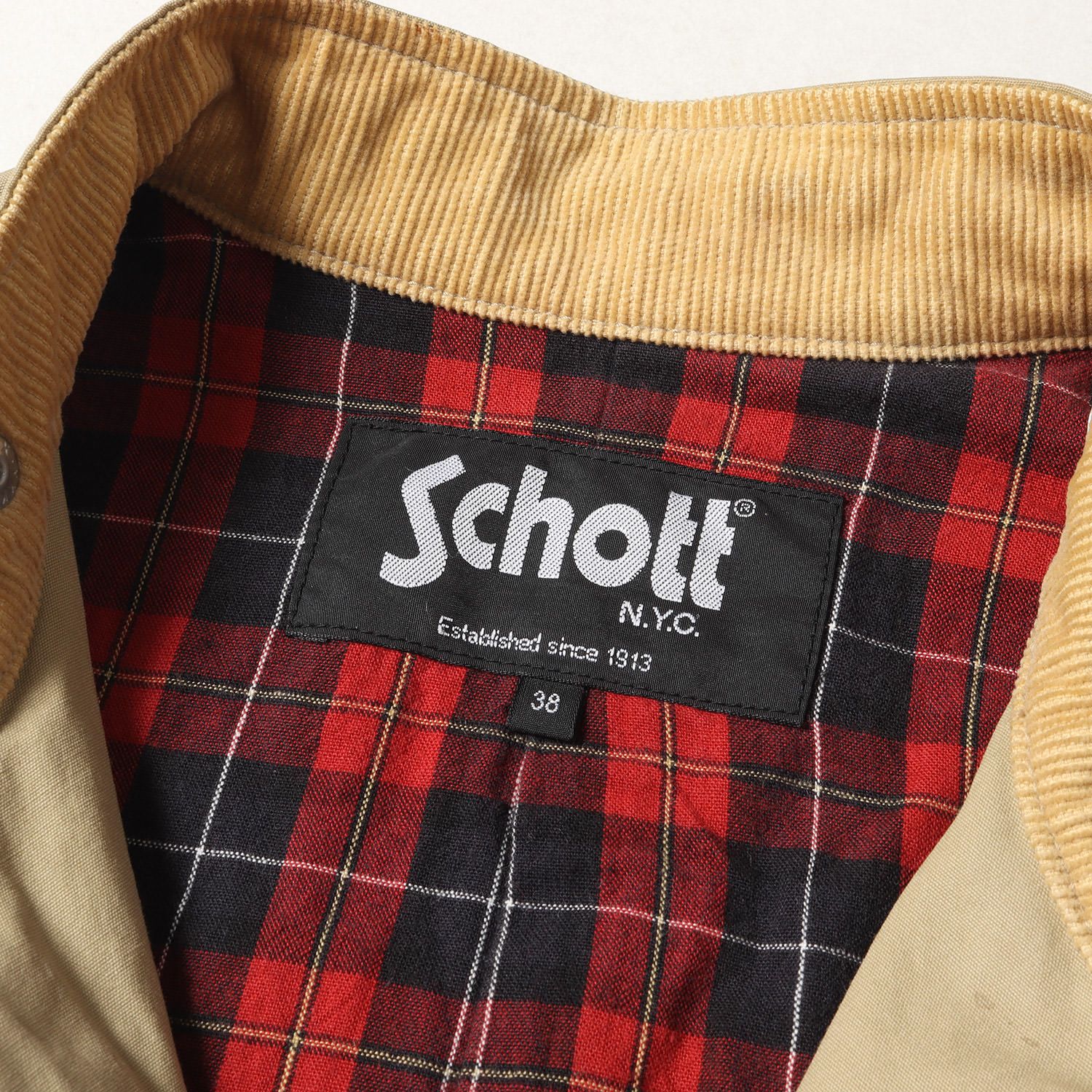 Schott ショット ジャケット 裏地チェックネル コットン シングル 