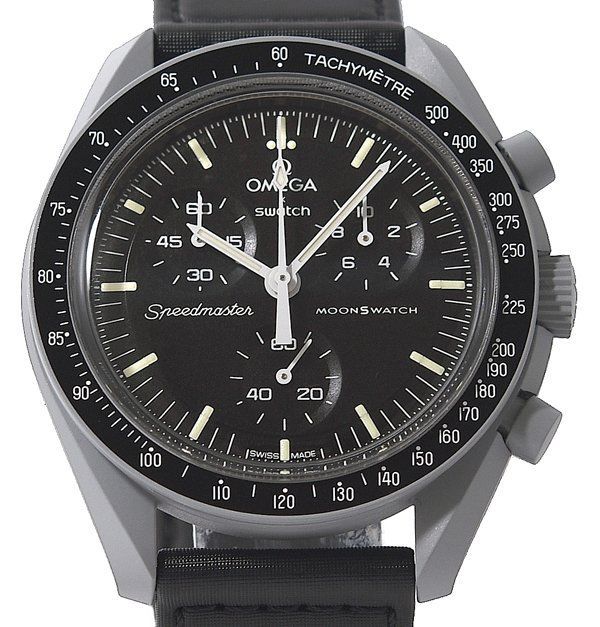 箱保付！美品！Swatch × OMEGA スウォッチ × オメガ ミッショントゥ ザ ムーン SO33M100 クオーツ メンズ